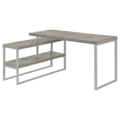 Computer Desk, Home Office, Corner, Left, Right Set-up, Storage Shelves, 60