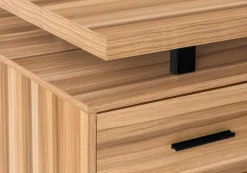 Computer Desk, Home Office, Corner, Left, Right Set-up, Storage Drawers, 70"L, L Shape, Work, Laptop, Brown Laminate, Black Metal, Contemporary, Modern