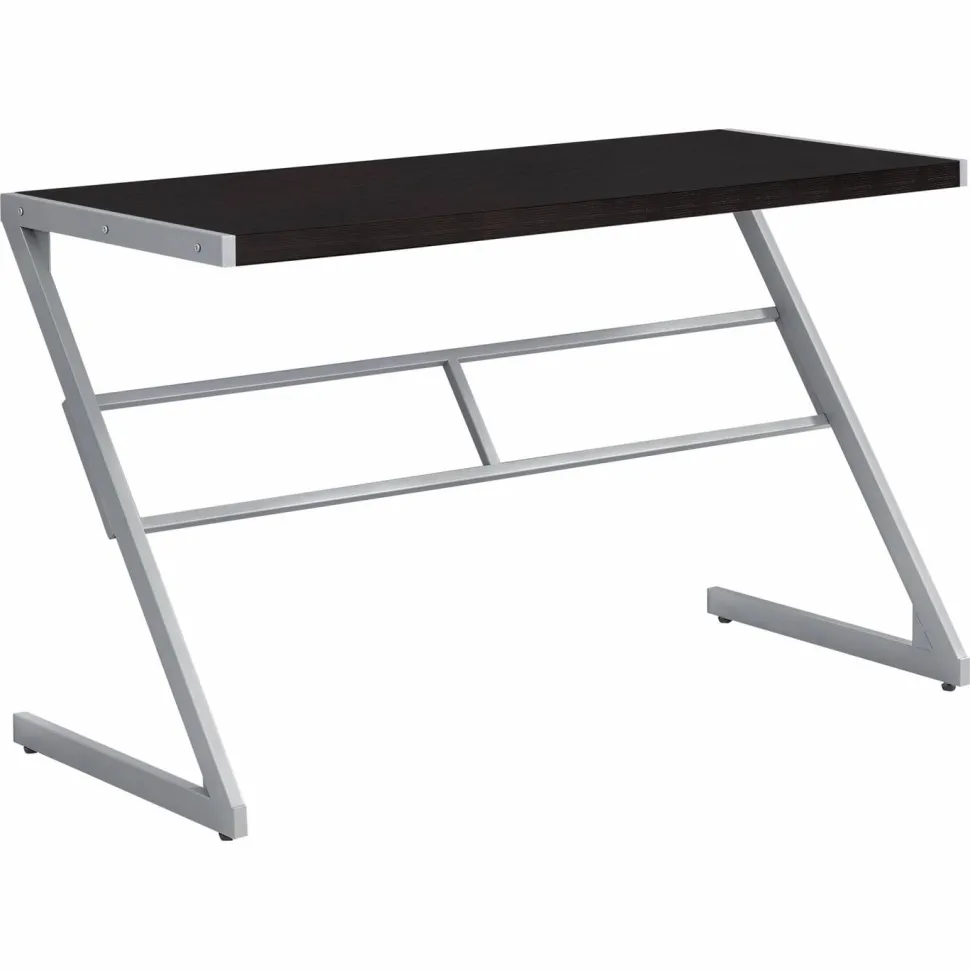 Computer Desk, Home Office, Laptop, 48"L, Work, Brown Laminate, Grey Metal, Contemporary, Modern