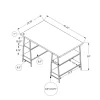 Computer Desk, Home Office, Laptop, Storage Shelves, 48"L, Work, Natural Laminate, White Metal, Contemporary, Modern