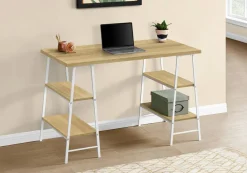 Computer Desk, Home Office, Laptop, Storage Shelves, 48