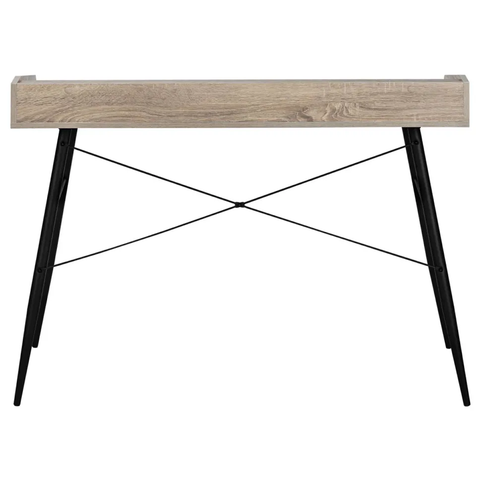 Computer Desk, Home Office, Laptop, Storage Shelves, 48"L, Work, Brown Laminate, Black Metal, Contemporary, Modern