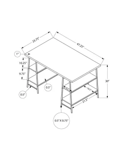 Computer Desk, Home Office, Laptop, 48"L, Work, Beige Laminate, Black Metal, Contemporary, Modern