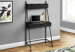 Computer Desk, Home Office, Laptop, Leaning, Storage Drawers, 32
