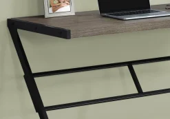 Computer Desk, Home Office, Laptop, 48"L, Work, Brown Laminate, Black Metal, Contemporary, Modern