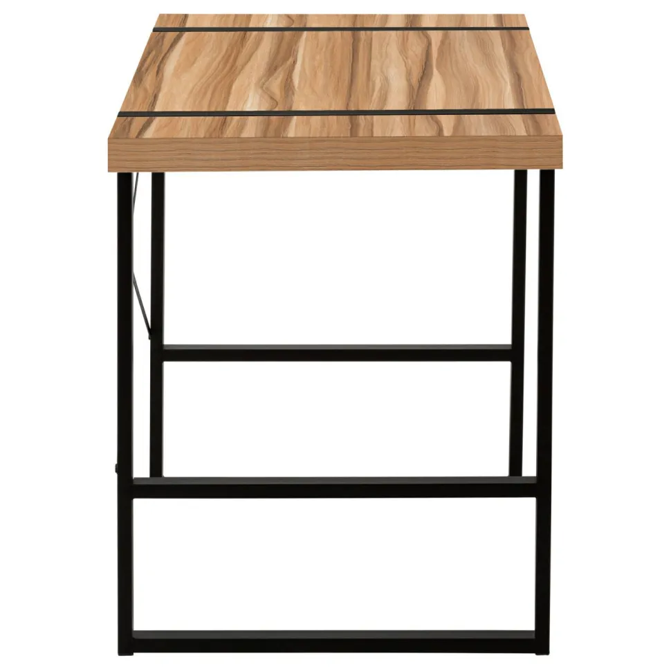 Computer Desk, Home Office, Laptop, 48"L, Work, Brown Laminate, Black Metal, Contemporary, Modern