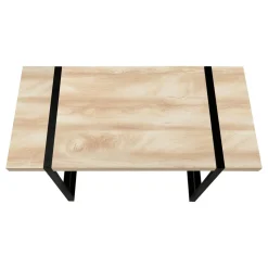 Computer Desk, Home Office, Laptop, 48"L, Work, Natural Laminate, Black Metal, Contemporary, Modern