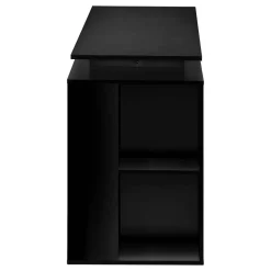 Computer Desk, Home Office, Left, Right Set-up, Storage Shelves, 55"L, Work, Laptop, Black Laminate, Black Metal, Contemporary, Modern