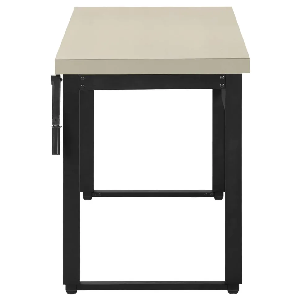 Computer Desk, Home Office, Standing, Adjustable, 48"L, Work, Laptop, Beige Laminate, Black Metal, Contemporary, Modern