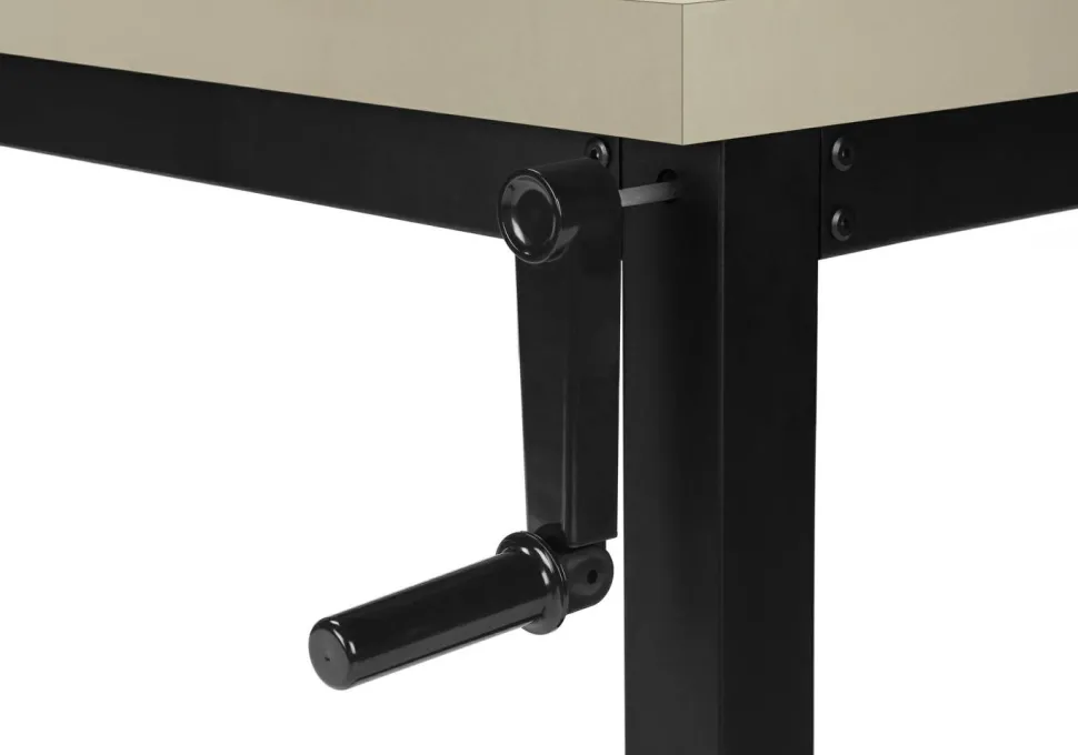 Computer Desk, Home Office, Standing, Adjustable, 48"L, Work, Laptop, Beige Laminate, Black Metal, Contemporary, Modern