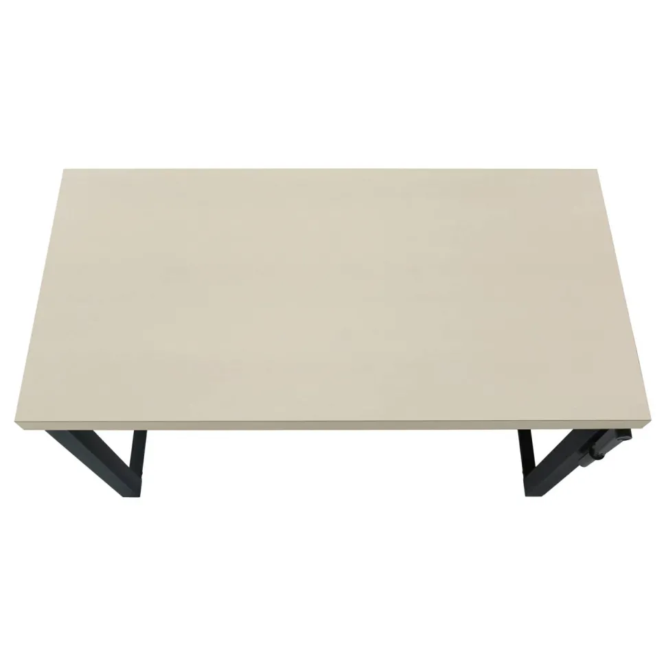 Computer Desk, Home Office, Standing, Adjustable, 48"L, Work, Laptop, Beige Laminate, Black Metal, Contemporary, Modern