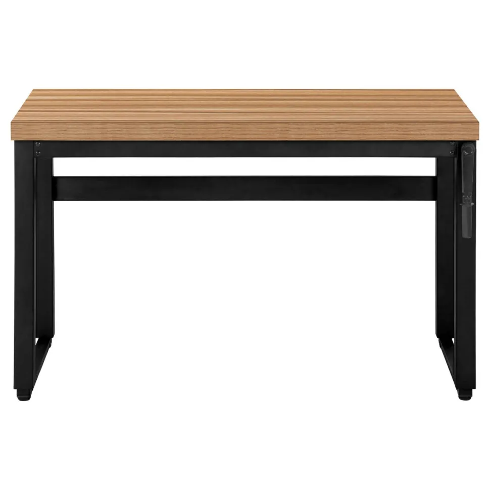 Computer Desk, Home Office, Standing, Adjustable, 48"L, Work, Laptop, Brown Laminate, Black Metal, Contemporary, Modern