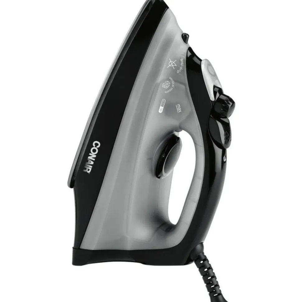 Conair Compact Full-Feature Iron, Steam and Dry with Automatic Shut Off, Black, Total Qty 6