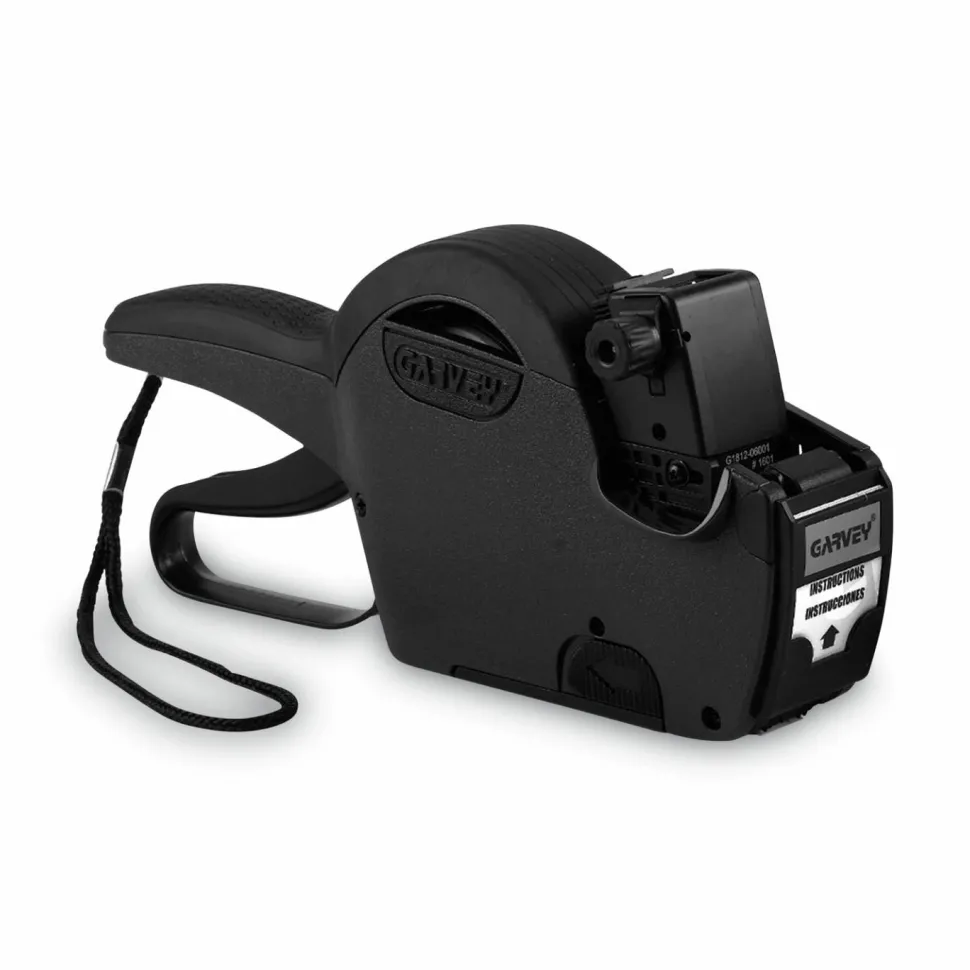 Consolidated Stamp One-line Pricemarking Label Gun - Label - 0.81" x 0.44" - Black - Rubberized Grip, Jam-free, Drop-in Loading, Fast-drying