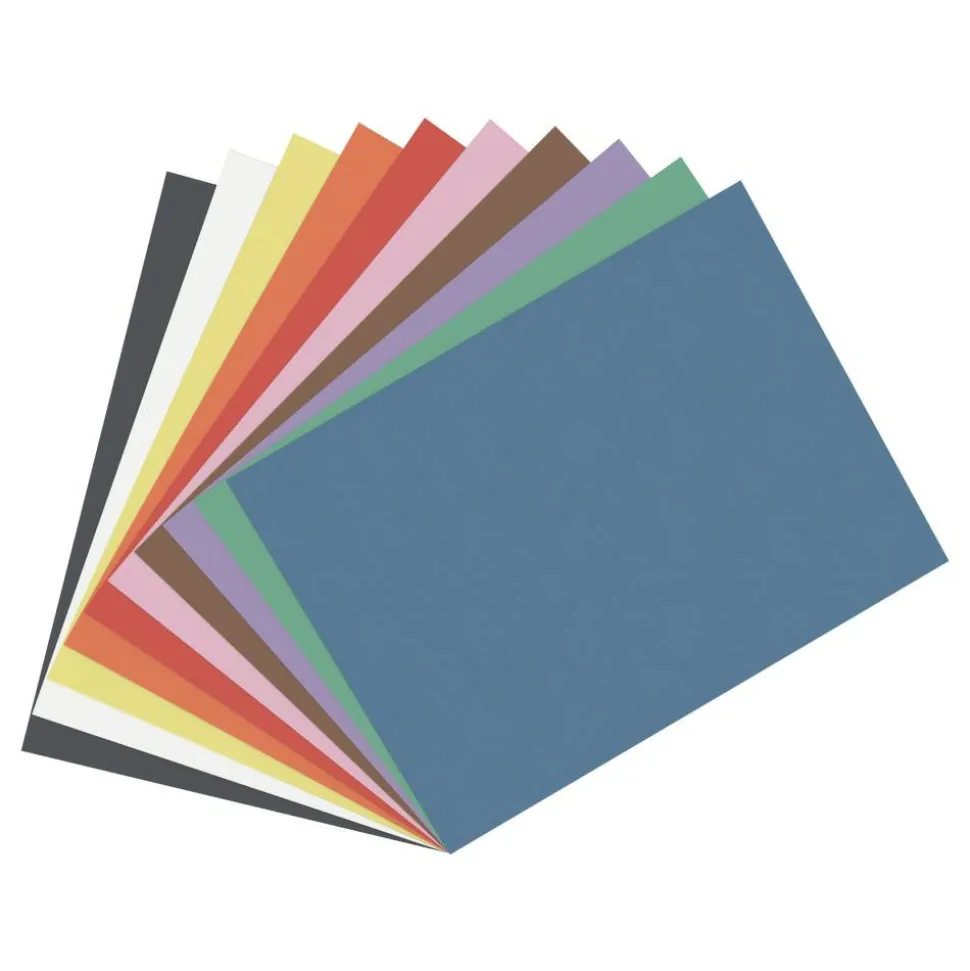 Construction Paper, 9" x 12", 100% Recycled, Assorted Colors, Pack Of 100 Sheets