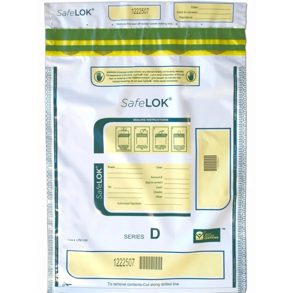Control Group Tamper-Evident Deposit Bags, 12" x 16", White, Pack Of 100
