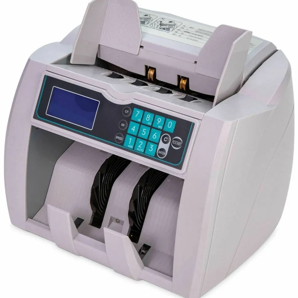 CONTROLTEK 4850 Bill Counter with Counterfeit Detection, 1,900 bills/min, 10" x 13.6" x 11.6", White