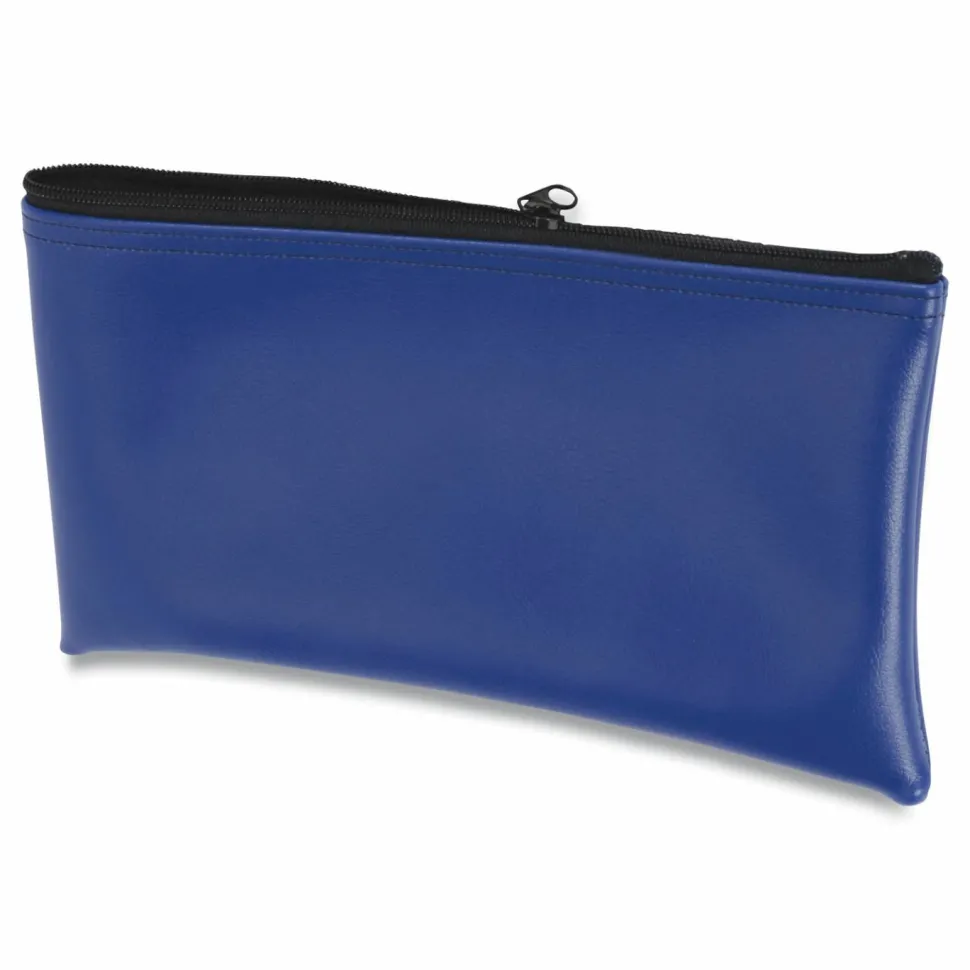 CONTROLTEK Fabric Deposit Bag, Vinyl, 6" x 1" x 11", Blue
