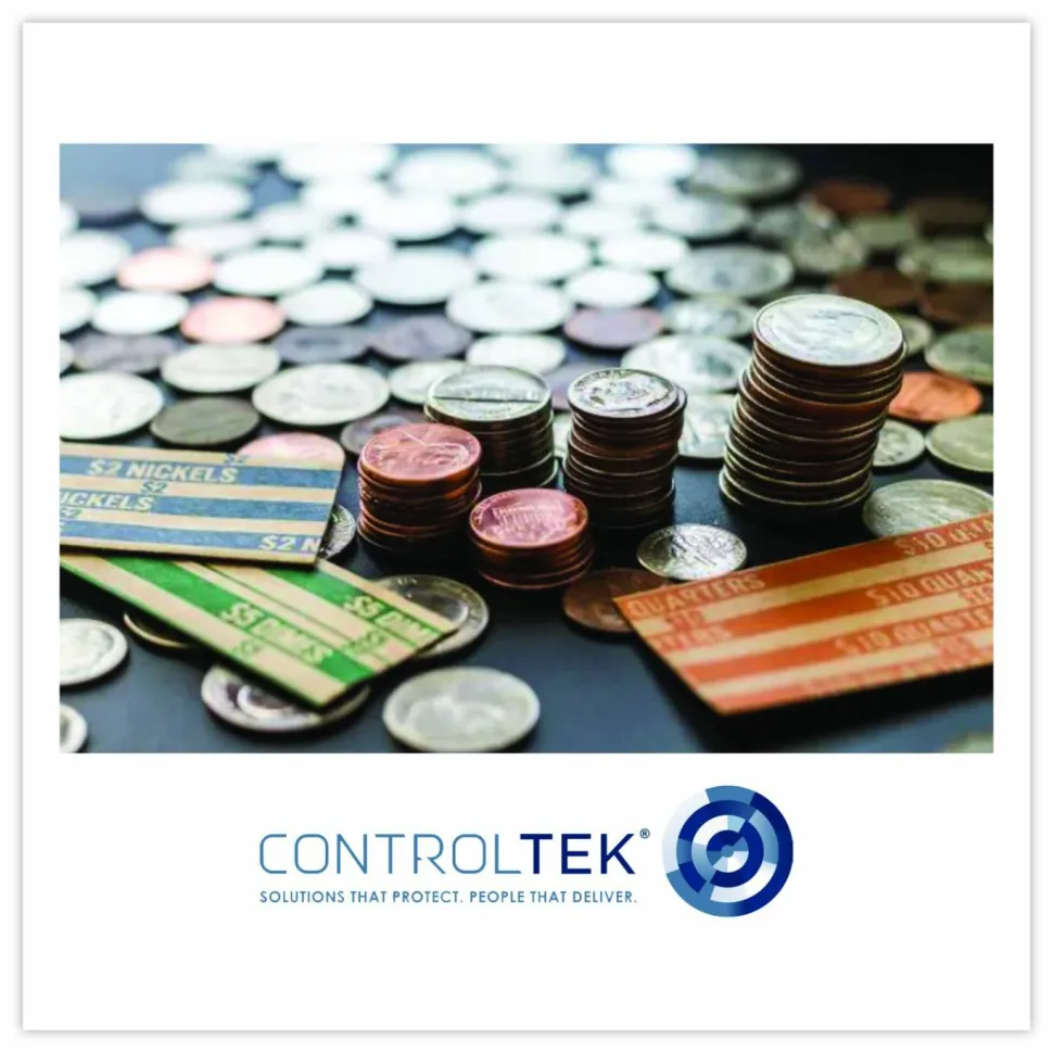 CONTROLTEK Flat Tubular Coin Wrap, Pennies, Red/White, 1,000/Box