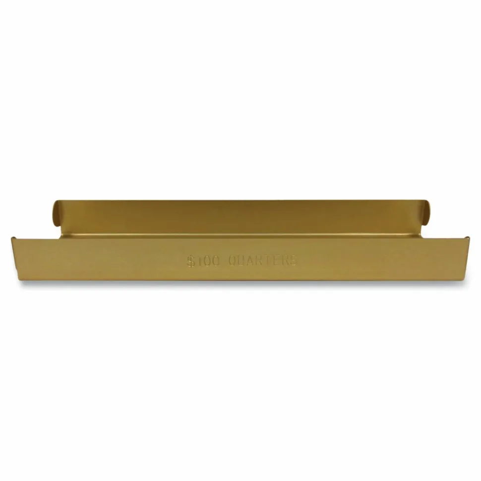 CONTROLTEK Metal Coin Tray, Accommodates $100 in Quarters, 3.5" x 10" x 1.75", Orange