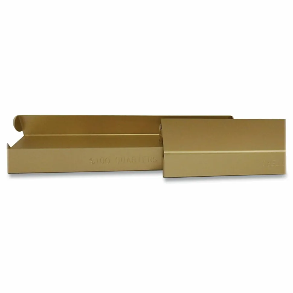 CONTROLTEK Metal Coin Tray, Accommodates $100 in Quarters, 3.5" x 10" x 1.75", Orange