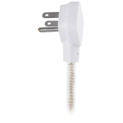 Cordinate 3 Outlet Extension Cord with Surge Protection, 10' Braided Cord, Brown/White, 37916