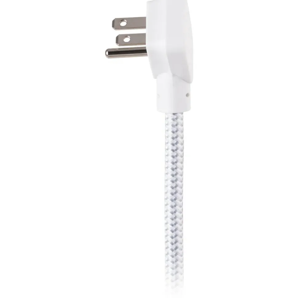 Cordinate 4-Outlet 16-Gauge USB Extension Cord With Surge Protection, 10', Gray/White