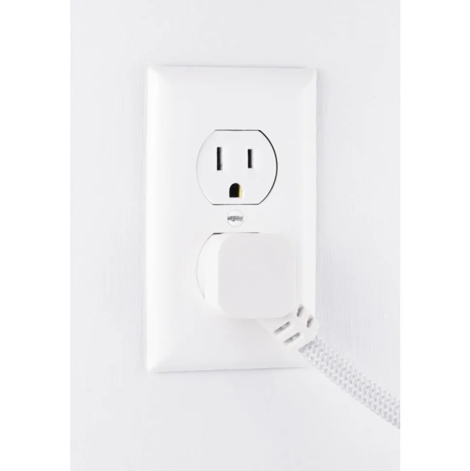 Cordinate 4-Outlet 16-Gauge USB Extension Cord With Surge Protection, 10', Gray/White
