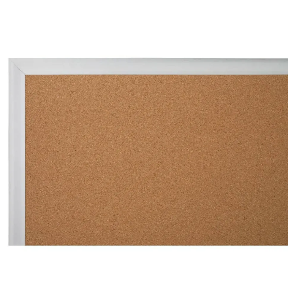Cork Bulletin Board, 48" x 96", Aluminum Frame With Silver Finish