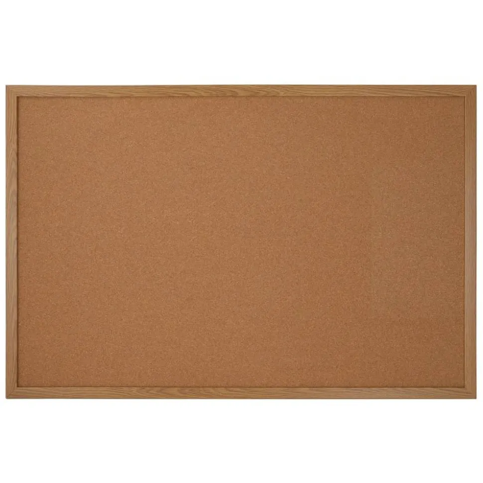 Cork Bulletin Board, 24" x 36", Wood Frame With Oak Finish