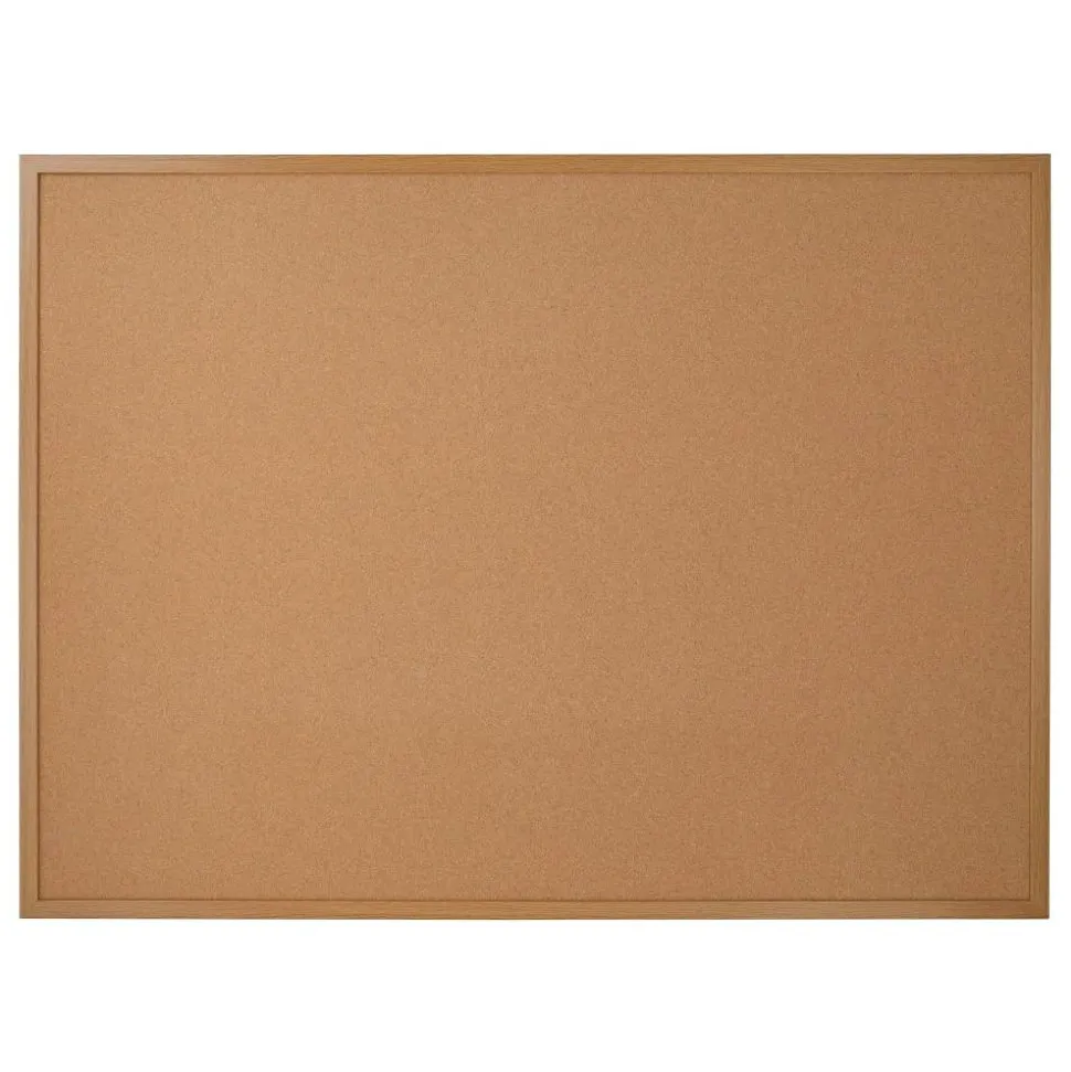 Cork Bulletin Board, 36" x 48", Wood Frame With Light Oak Finish