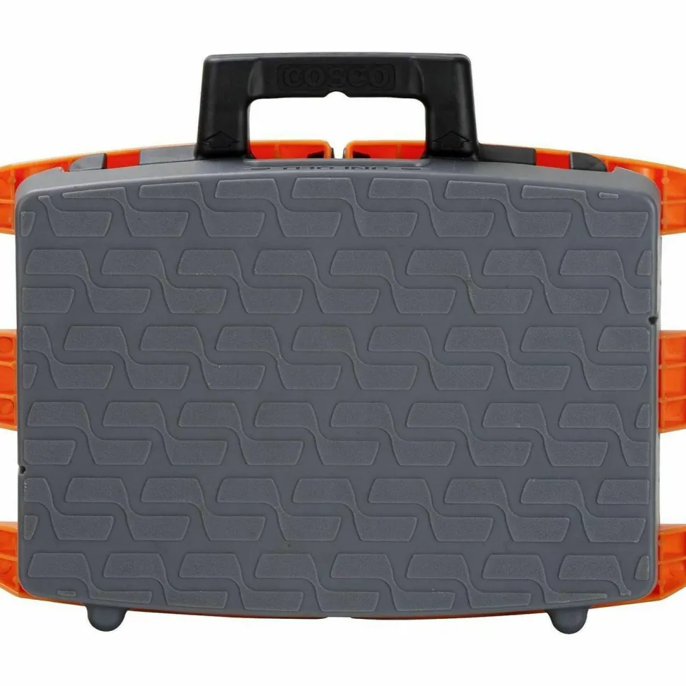 Cosco Folding Step Stool, 1-Step, 300 lb Capacity, 8.5" Working Height, Orange/Gray