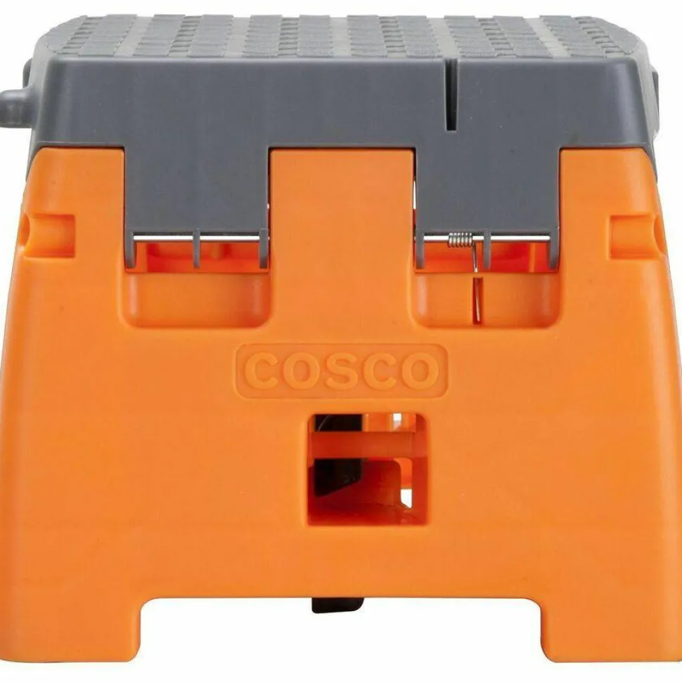 Cosco Folding Step Stool, 1-Step, 300 lb Capacity, 8.5" Working Height, Orange/Gray