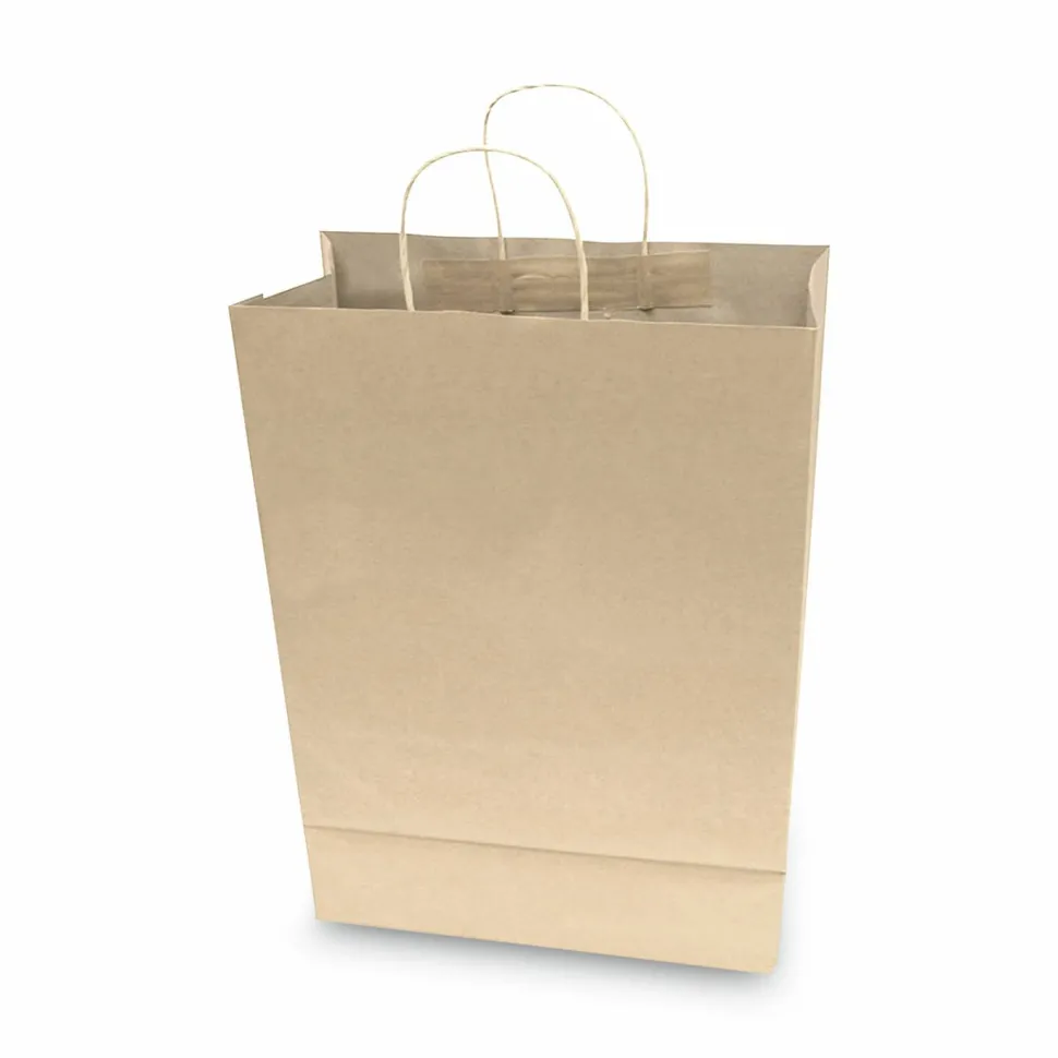 COSCO Premium Large Brown Paper Shopping Bags - 17" Length x 12" Width - Kraft - Paper - Shopping - 50/Box
