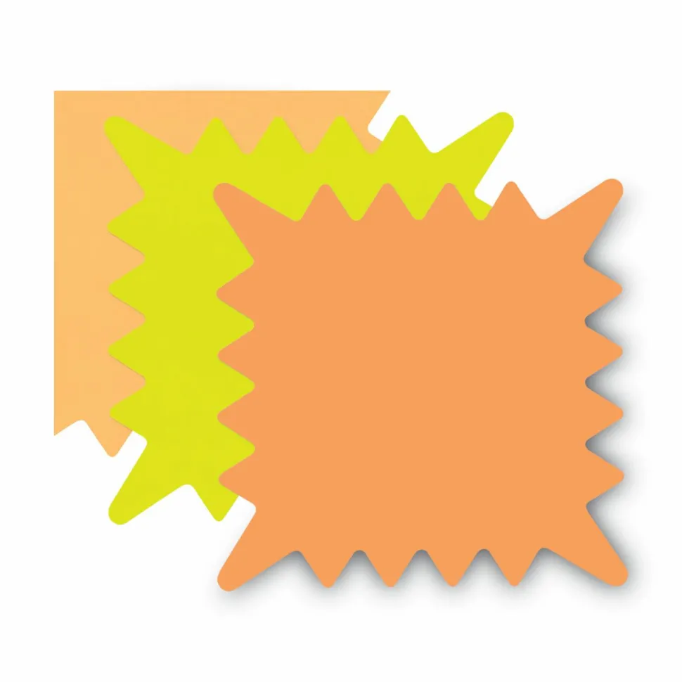 COSCO Die Cut Paper Signs, 5.25 x 5.25, Square, Assorted Colors, Pack of 48 Each