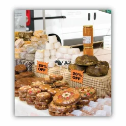 COSCO Die Cut Paper Signs, 5.25 x 5.25, Square, Assorted Colors, Pack of 48 Each
