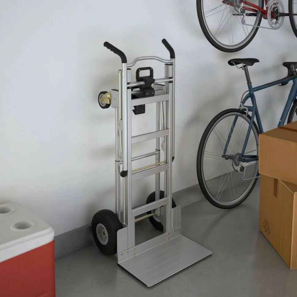 Cosco 3-in-1 Convertible Hand Truck, 800 lb to 1,000 lb Capacity, 21.06 x 21.85 x 48.03, Aluminum