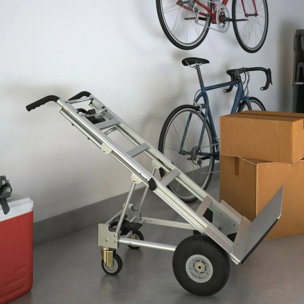 Cosco 3-in-1 Convertible Hand Truck, 800 lb to 1,000 lb Capacity, 21.06 x 21.85 x 48.03, Aluminum
