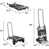 Cosco 2-in-1 Multi-Position Hand Truck and Cart, 300 lbs, 16.63 x 12.75 x 49.25, Black/Blue/Green