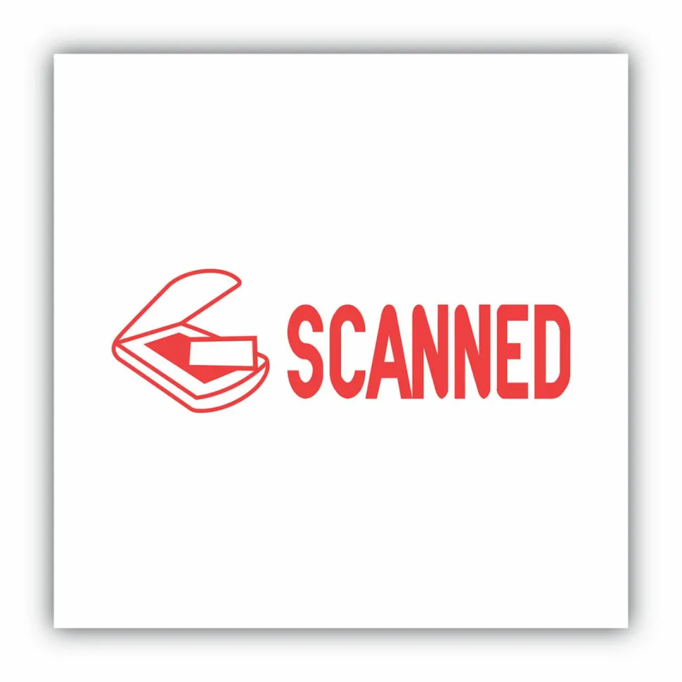 COSCO Message Stamp, "SCANNED", Red