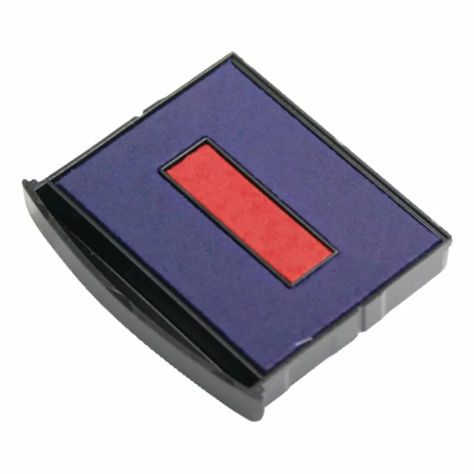 Cosco 2000PLUS Green Line Heavy-Duty 4-In-1 Dater Replacement Stamp Pad, Blue/Red