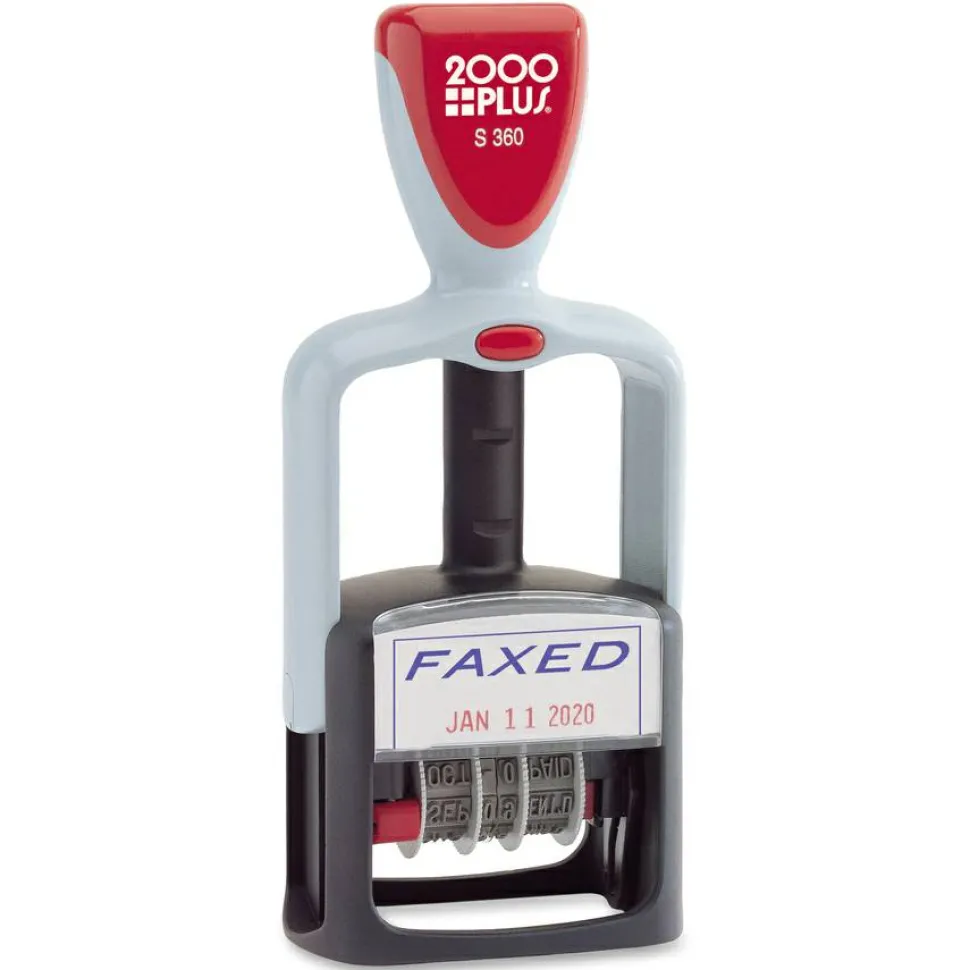 Cosco 2000PLUS Green Line Heavy-Duty 4-In-1 Dater Replacement Stamp Pad, Blue/Red