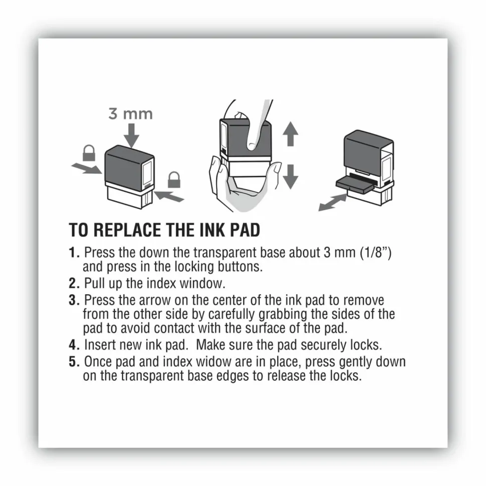 COSCO 2000 Plus Stamp L-60 Replacement Ink Pad - Black Ink - Black - 1 Each