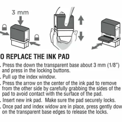 COSCO 2000 Plus Stamp L-60 Replacement Ink Pad - Black Ink - Black - 1 Each