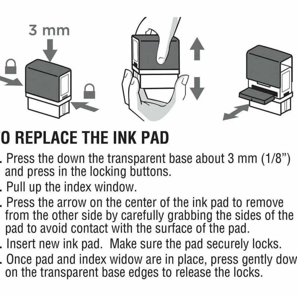 COSCO 2000 Plus Stamp L-60 Replacement Ink Pad - Black Ink - Black - 1 Each