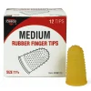 Cosco Rubber Finger Tip Pads, Medium, 12/Pack