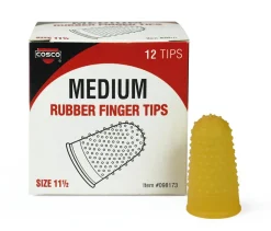 Cosco Rubber Finger Tip Pads, Medium, 12/Pack