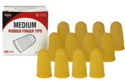 Cosco Rubber Finger Tip Pads, Medium, 12/Pack