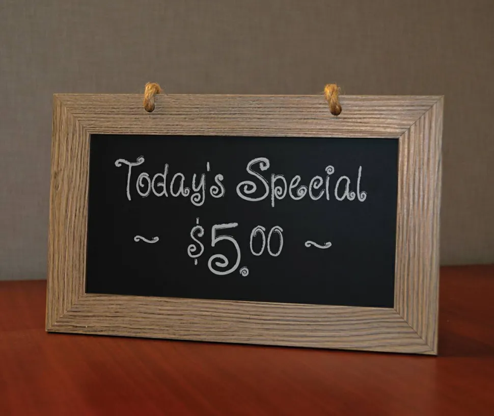 Cosco Sign Hanging Chalkboard Sign, Easel and Chalk Included, 10.5" x 7.25", 1 count