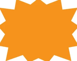 Cosco Sign Kit, Burst Sign with Stake, Orange Plastic Corrugate, 15" x 19"